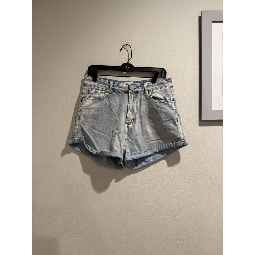 Princess Polly Denim Shorts Womens 8 High Rise Relaxed Fit Distressed 90s Style